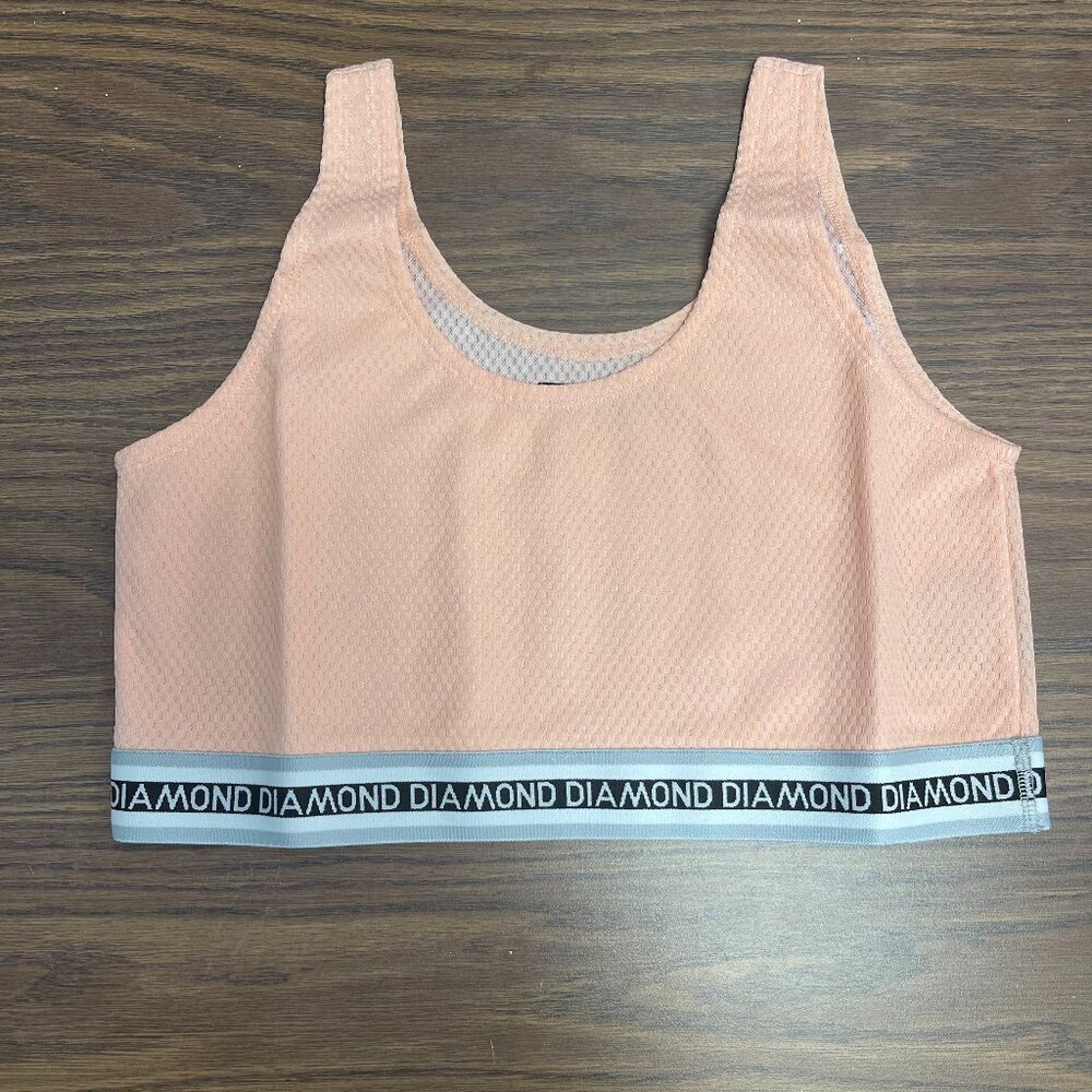 Diamond Supply Company Diamond Mesh Bralette, Size L - Rose - NWT